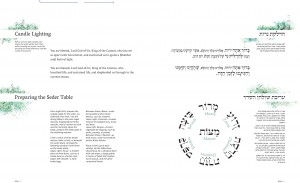 כפולת עמודים מתוך הגדה חדשה לפסח בעריכת ג'ונתן ספרן פויר, הוצאת כנרת