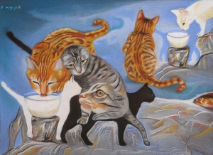 חתולי רחוב (ציור אורן נחום מתוך הספר)